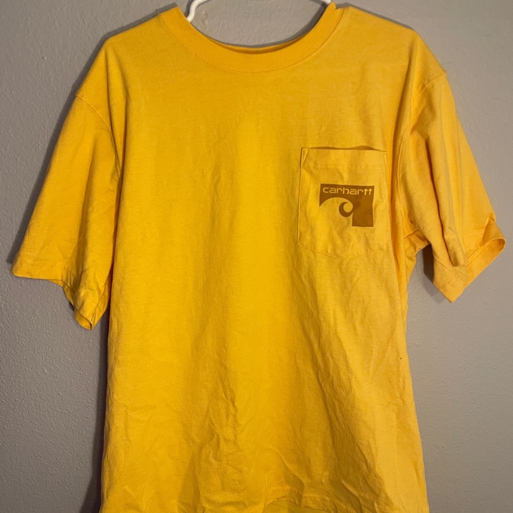 Carhartt Tshirt Large Graphic Tee Yellow Workwear Relaxed Fit Cowboy Farm